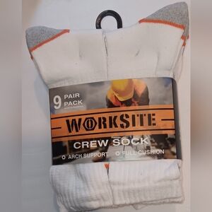 White and Gray Crew Socks - 9 Pair Pack